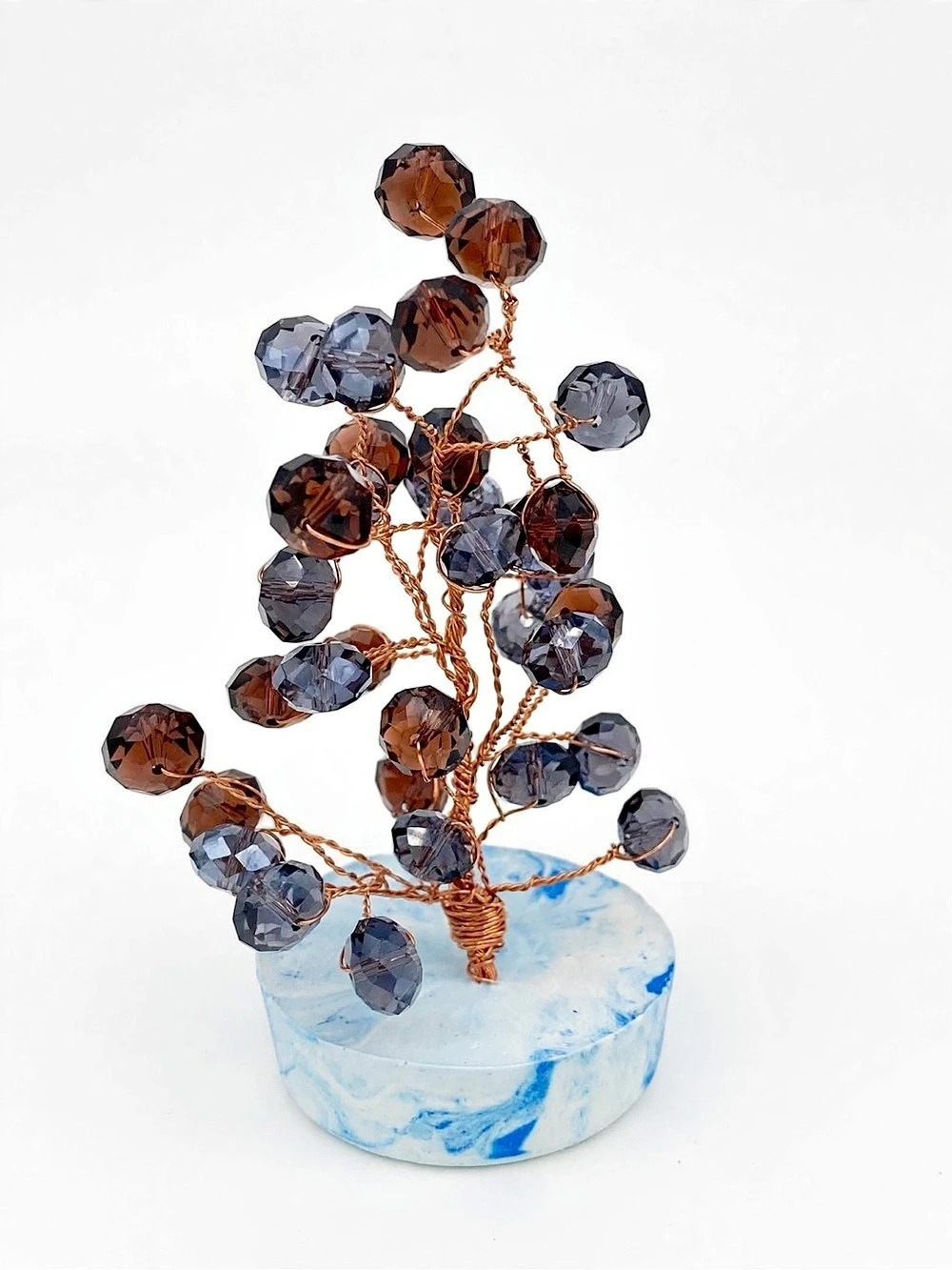 Blue & Brown Crystal Tree Decor